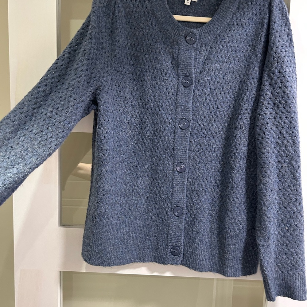 Reitmans Textured Knit Blue Cardigan